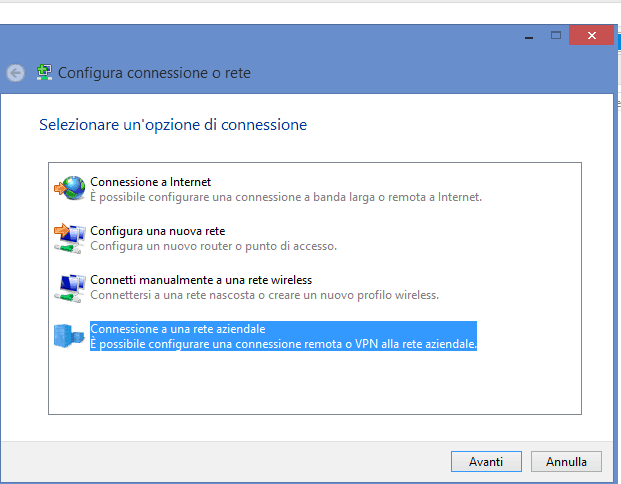 Come creare una connessione vpn in windows 8