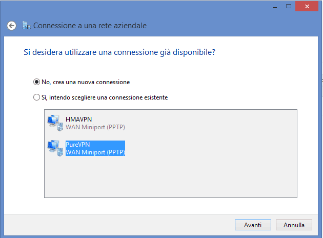 Come creare una connessione vpn in windows 8