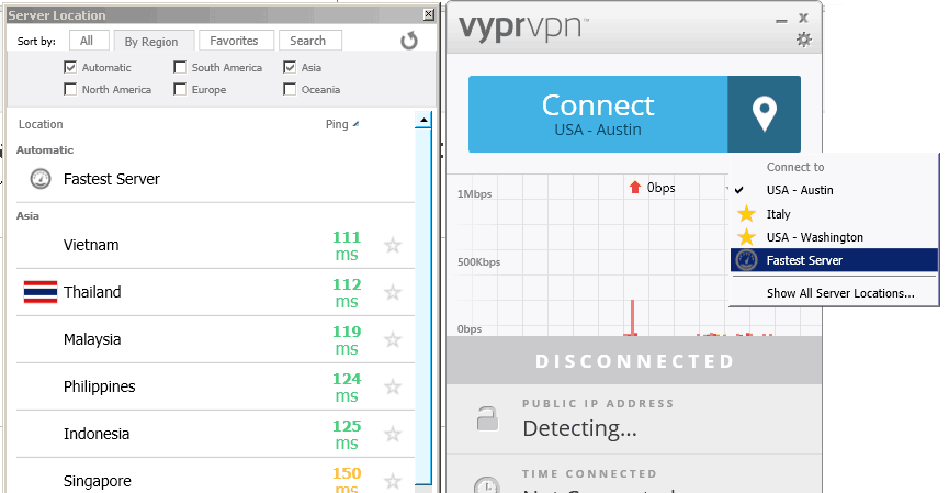 VyprVPN fastest server e notifiche desktop