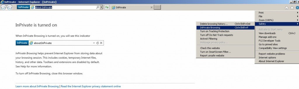 navigare anonimi con Internet Explorer