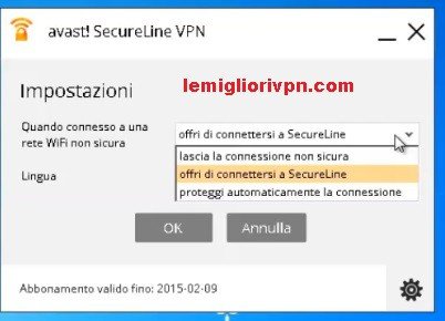 avast vpn opzioni