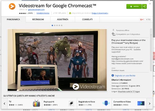 videostream chromecast