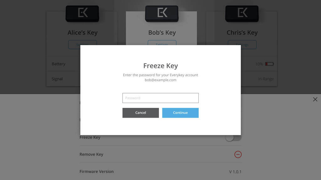 come bloccare everykey