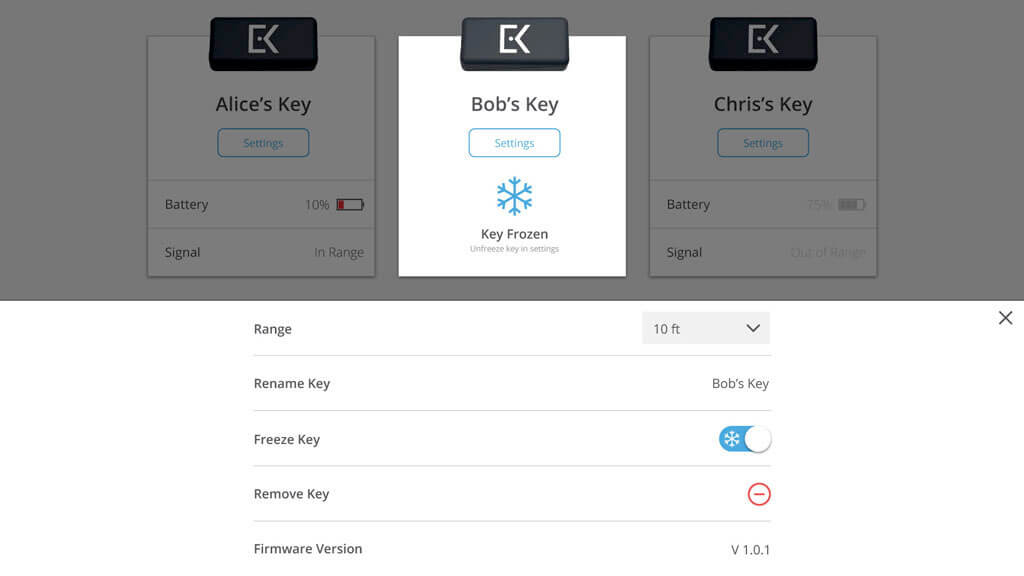 Everykey congelata e bloccata