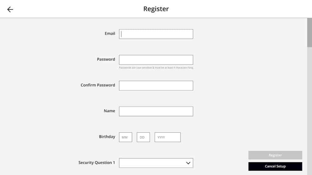 Registrazione ad Everykey password