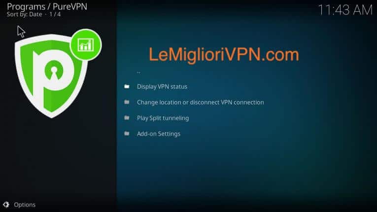 Kodi: estensione per PureVPN