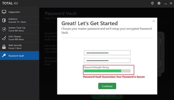 TotalAv antivirus recensione password