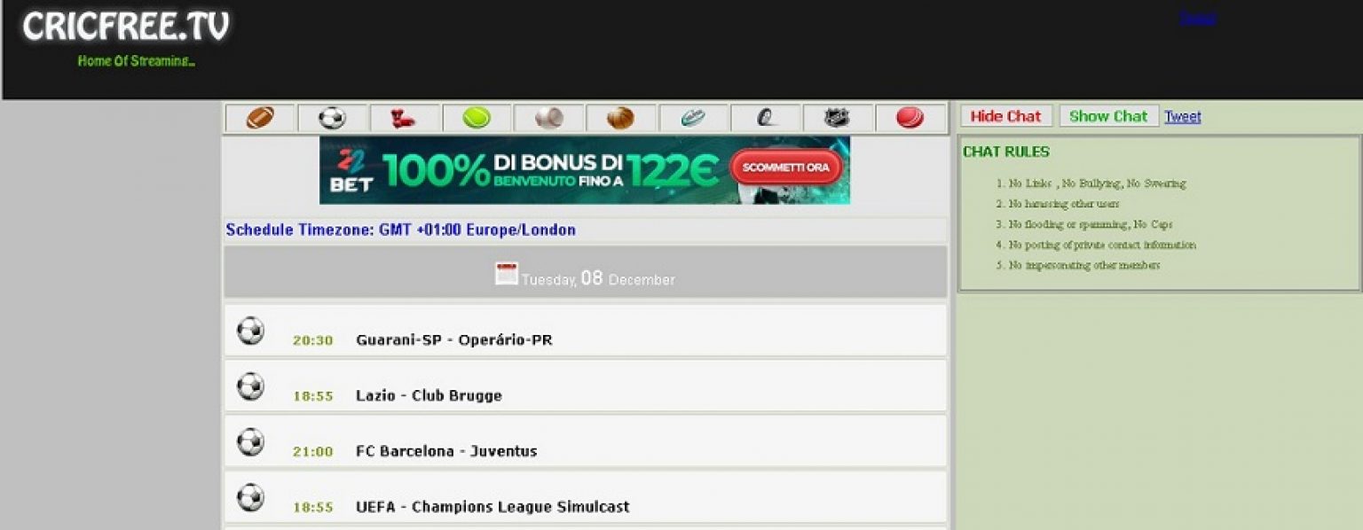 Cricfree TV Cricfree in streaming. Tutorial senza palle attorno