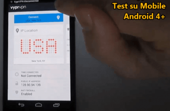 Android VPN di VyprVPN | Video prova su cellulare Android 4+